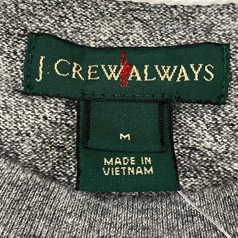 J.Crew Rugby Sweatshirt Mens M Heritage 100% Cotton Grey Navy Stripe New